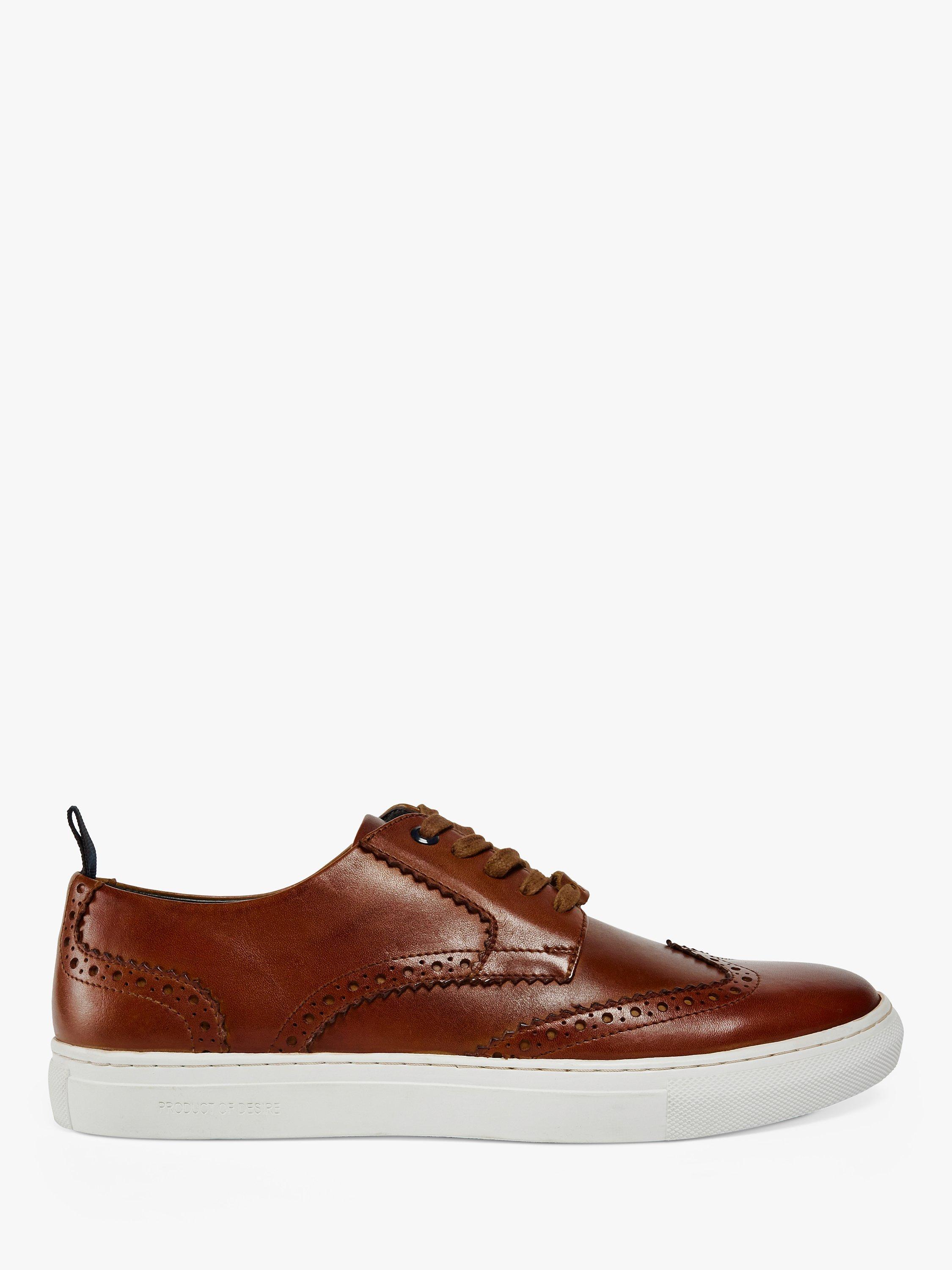Pod Foley Leather Brogue Trainers, Chestnut