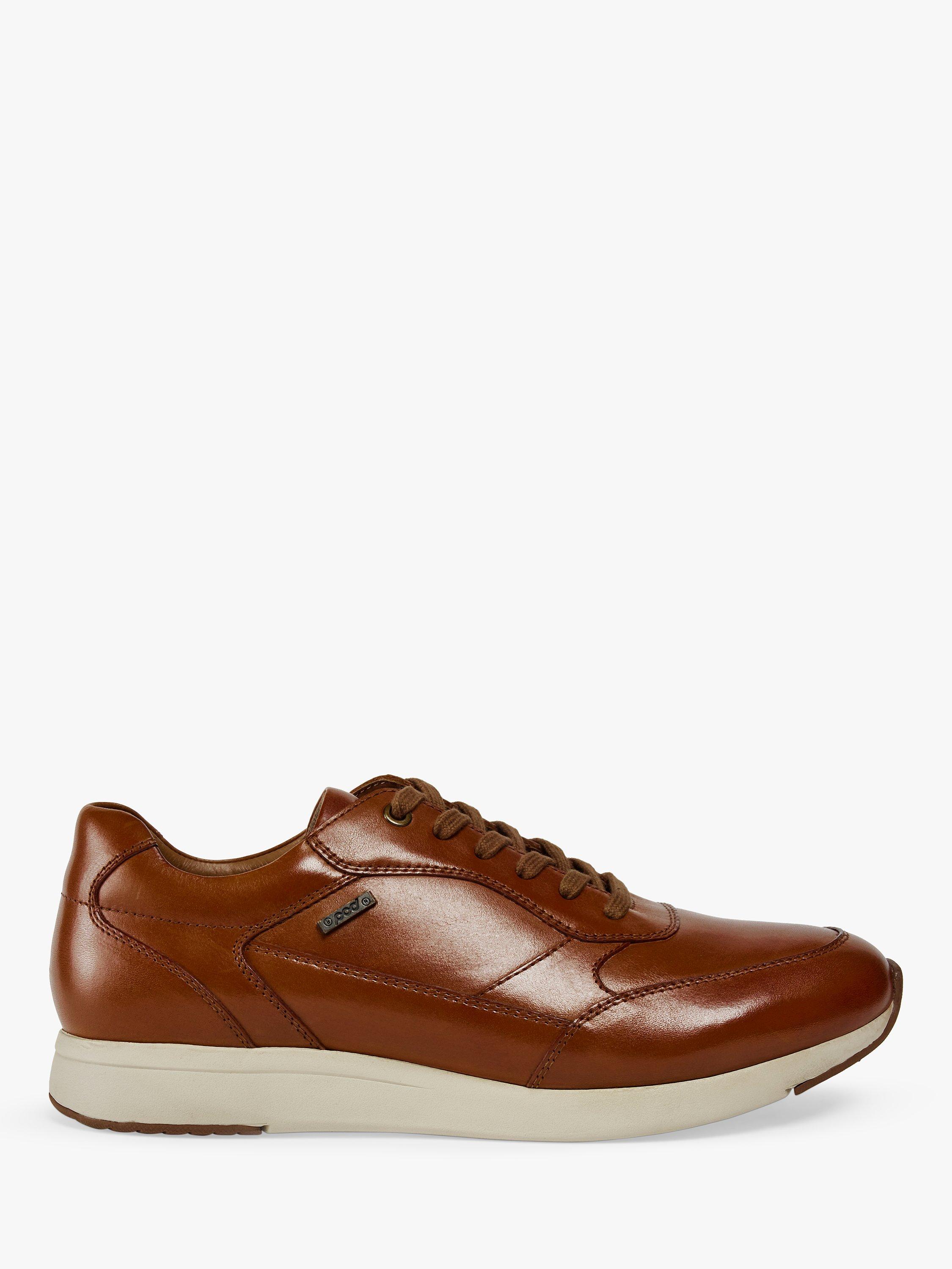 Pod Rainer Leather Trainers, Cognac