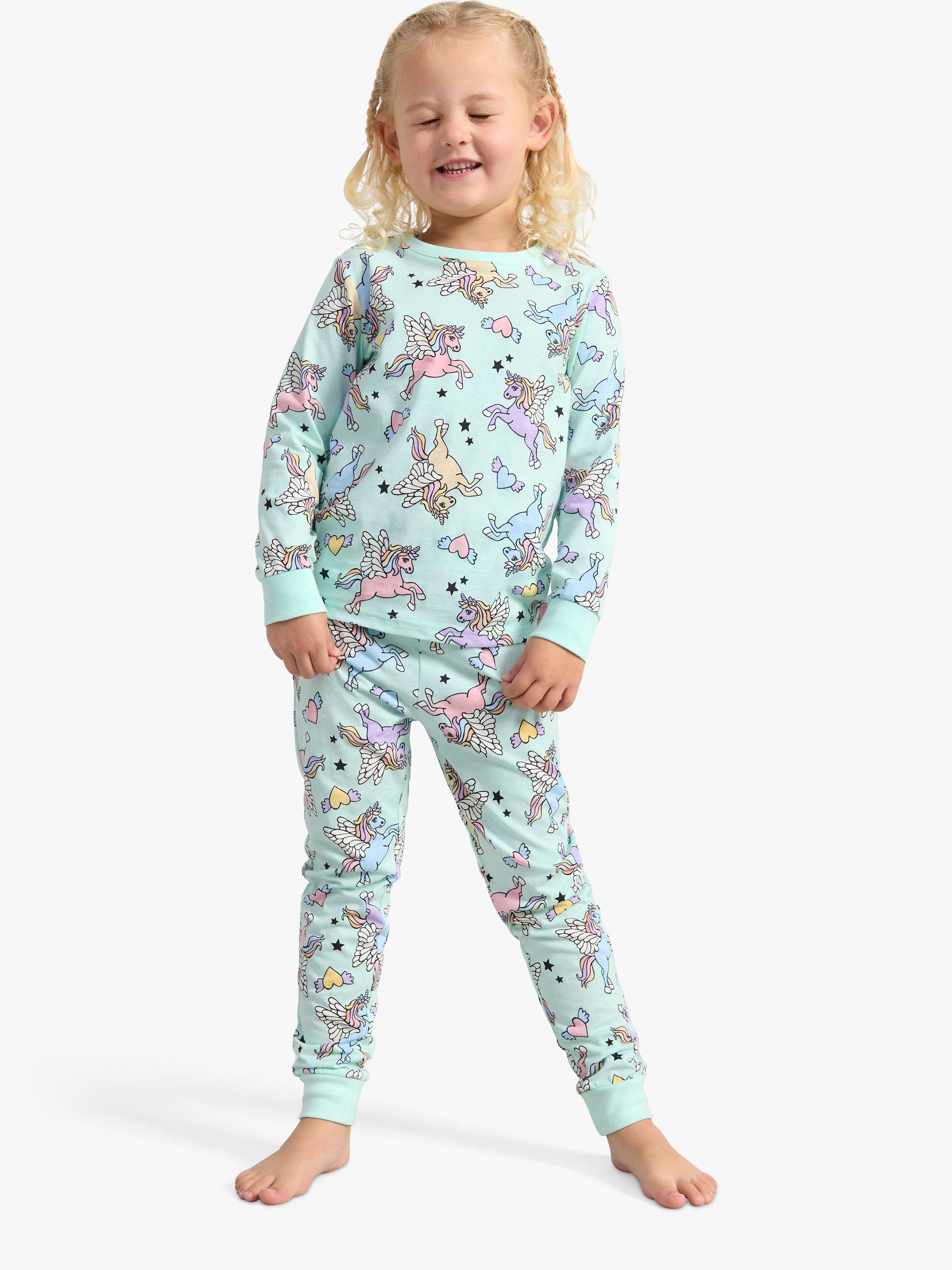 Product image 1 of 7, which shows Lindex Kids' Pegasus Print Pyjamas, Light Green, 18-24 months