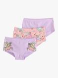 Lindex Kids' Unicorn Print Hipster Briefs, Pack Of 3, Light Lilac/Multi