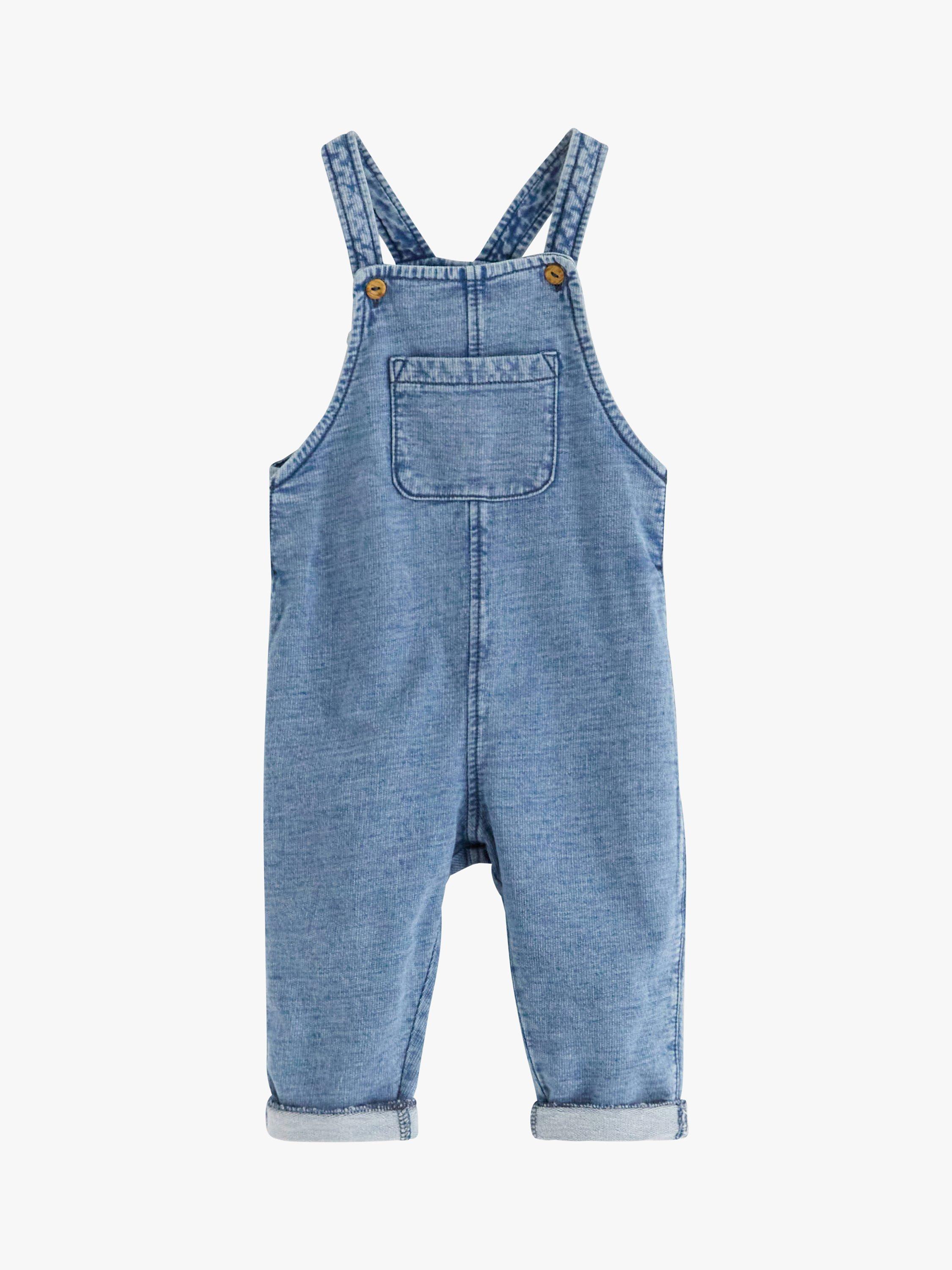 Product image 1 of 2, which shows Lindex Baby Organic Cotton Dungarees, Light Denim, 10-12 months