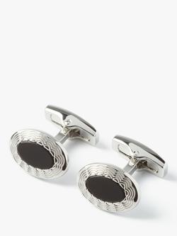 Simon Carter Allegro Scalloped Edge Cufflinks, Black