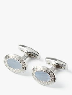 Simon Carter Allegro Lace Agate Cufflinks, Light Blue, Light Blue