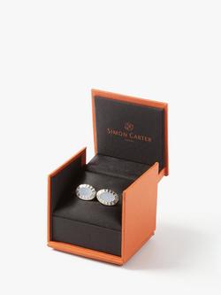 Simon Carter Allegro Lace Agate Cufflinks, Light Blue - view 2, Light Blue