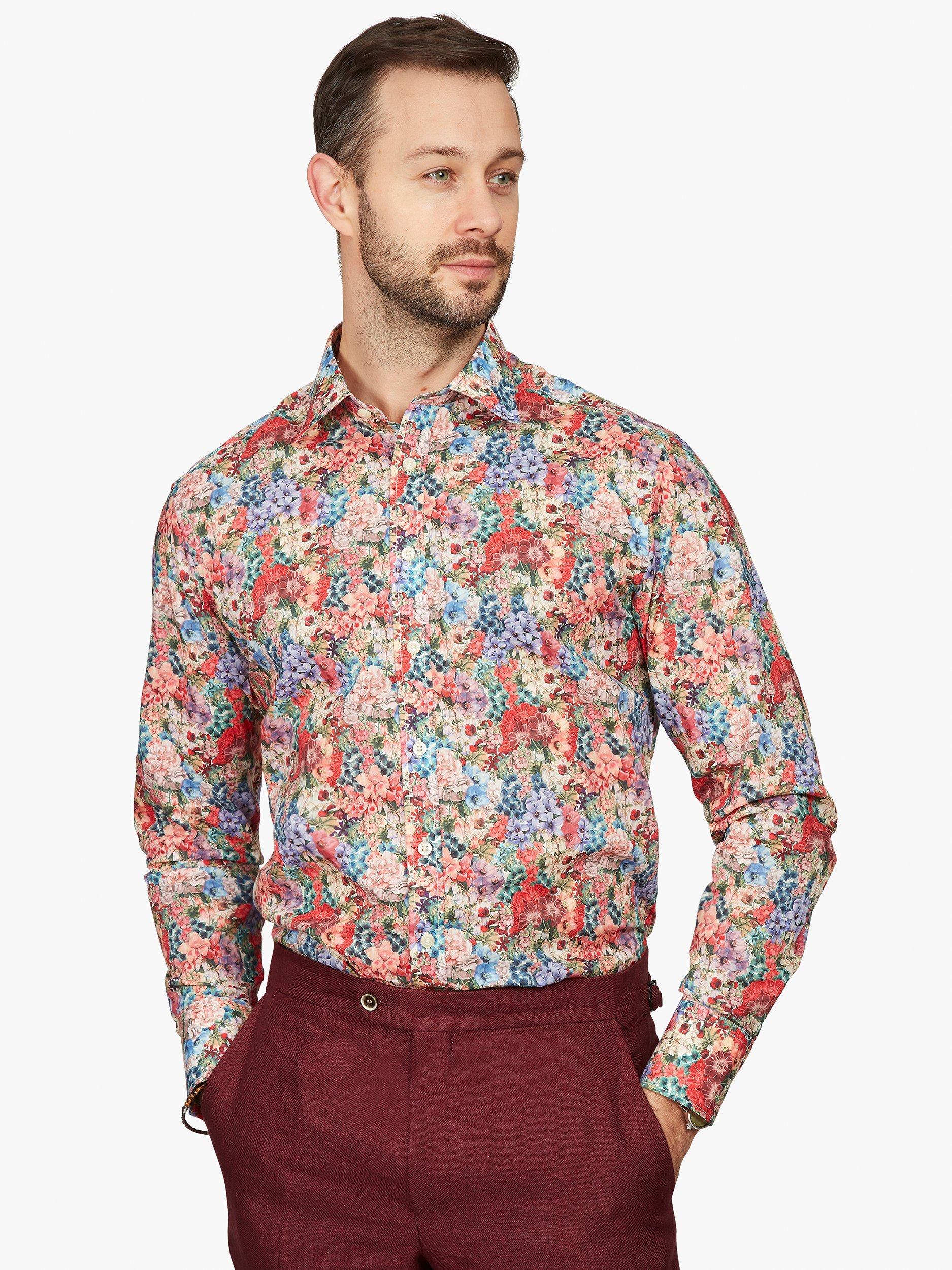 Simon Carter Liberty Fabric Painted Travels Shirt, Multi