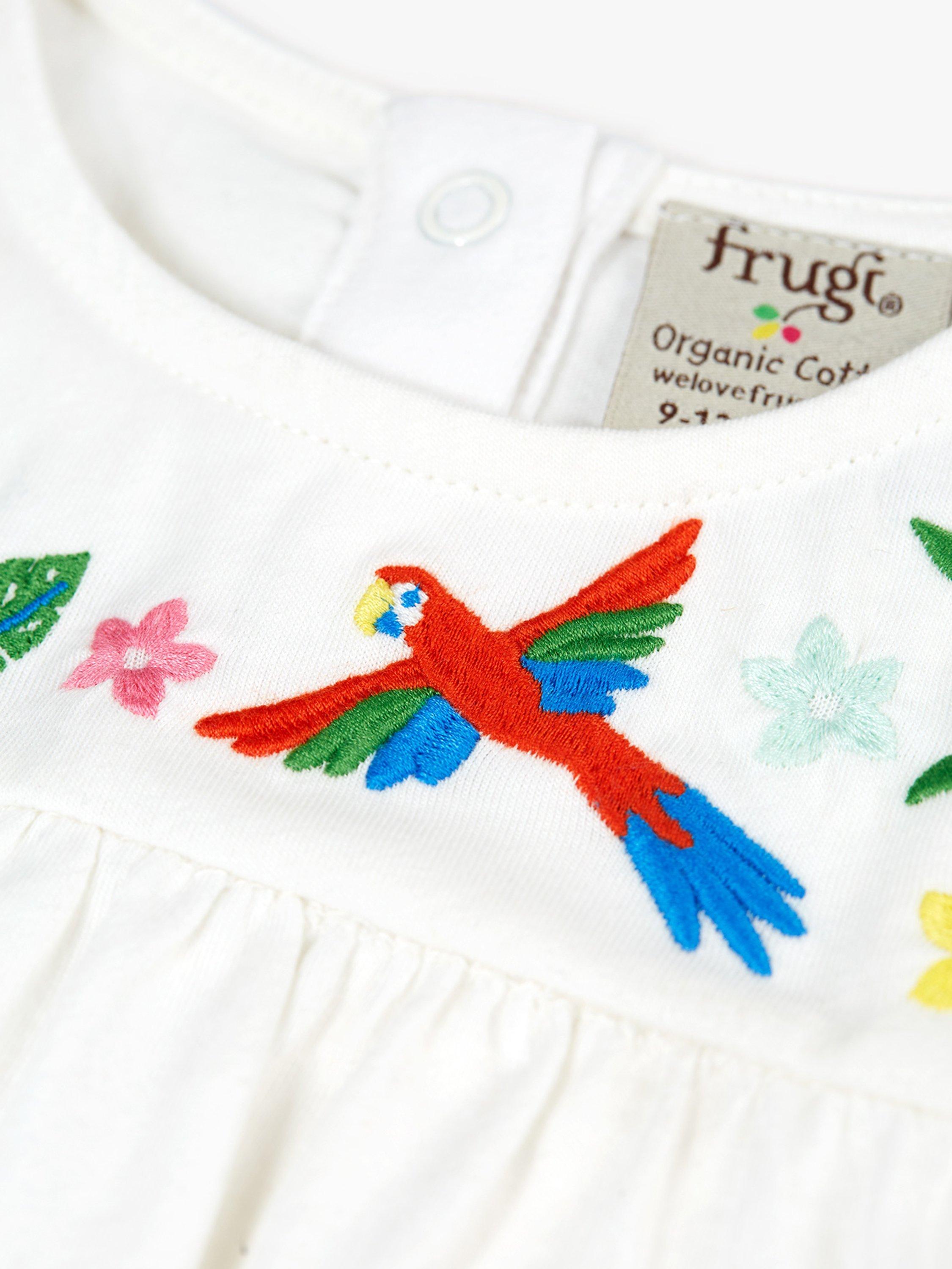 Product image 4 of 5, which shows Frugi Baby Jade Organic Cotton Blend Top & Leggings Outfit, Soft White/Multi, 0-3 months