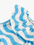 Frugi Kids' Melody Organic Cotton Wave Stripe Top, Blue/White, Blue/White
