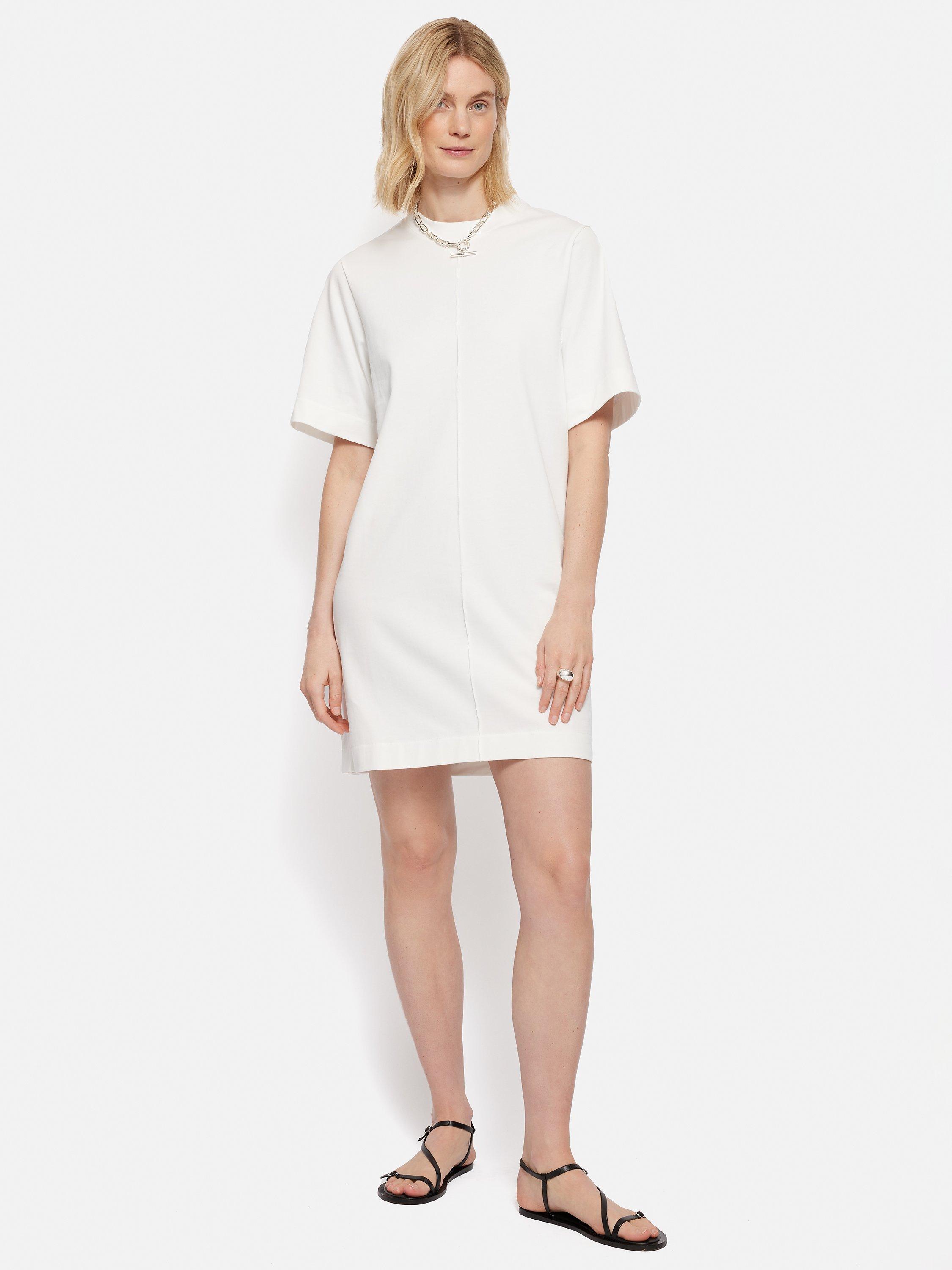 Jigsaw Riley Cotton T Shirt Dress White