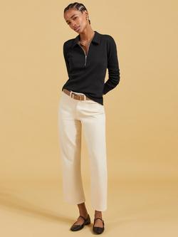 Baukjen Organic Cotton Straight Leg Ankle Grazer Jeans, Ecru, Ecru