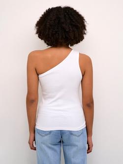 KAFFE Pia One Shoulder Ribbed Top - view 2, Optical White