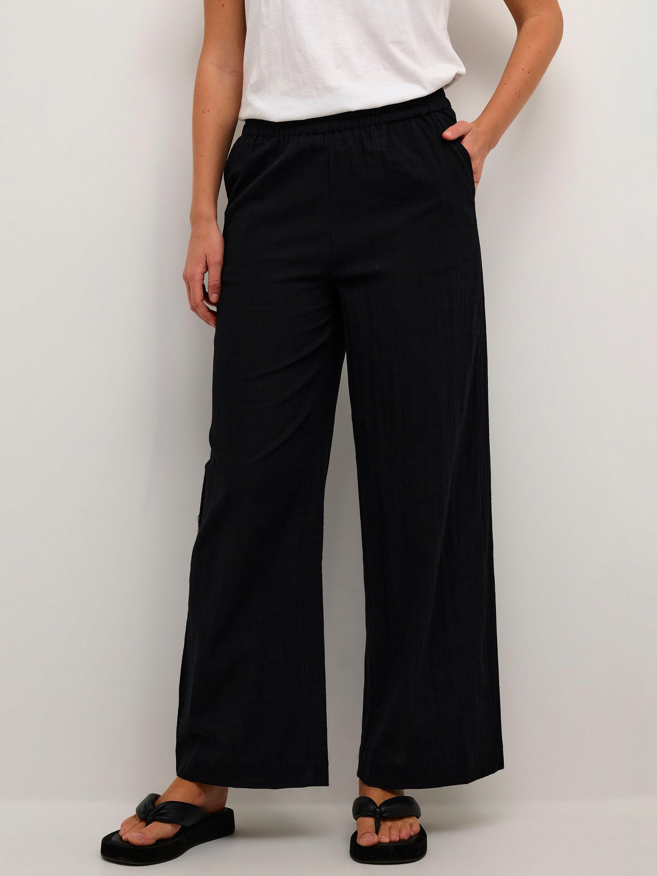 KAFFE Pauline Wide Leg Elastic Waist Trousers