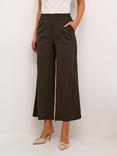 KAFFE Pauline Wide Leg Elastic Waist Trousers, Forest Night