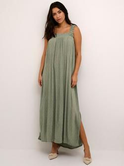 KAFFE Ronna Sleeveless Smock Maxi Dress, Vetiver, Vetiver