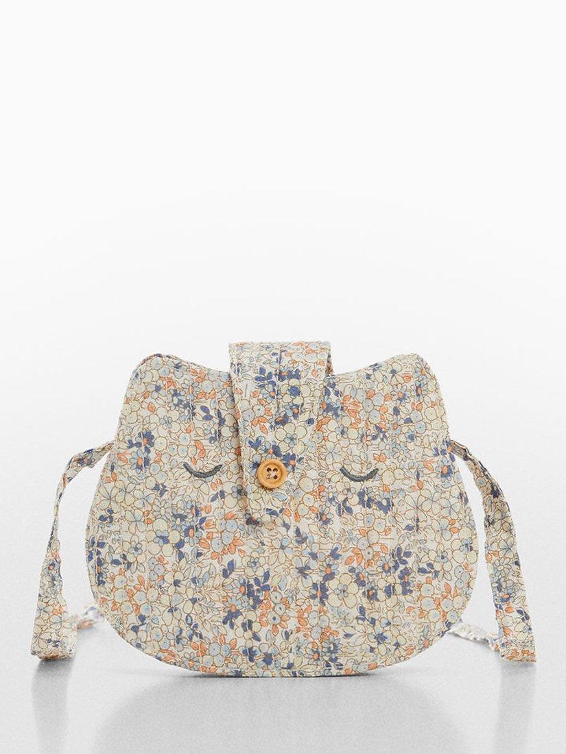 Mango Gato Floral Print Bag, Medium Blue/Multi
