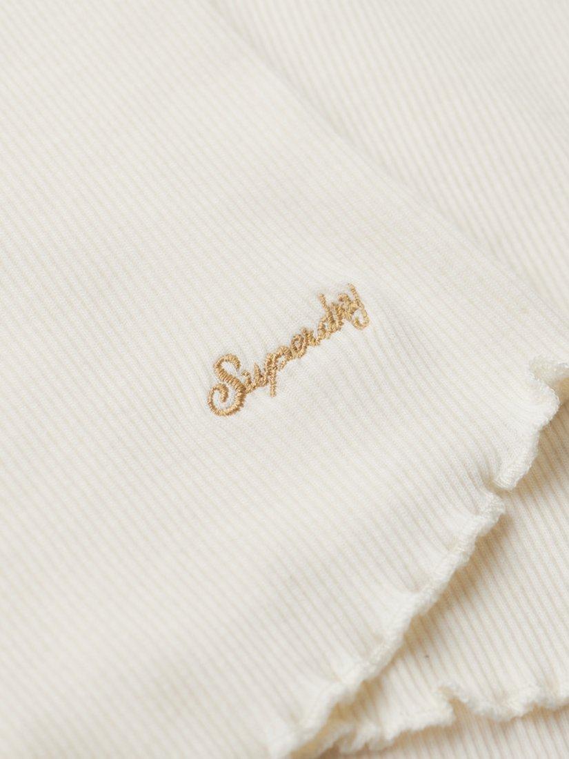 Product image 5 of 6, which shows Superdry Essential Organic Cotton Square Neck T-Shirt, Off White, 6-8