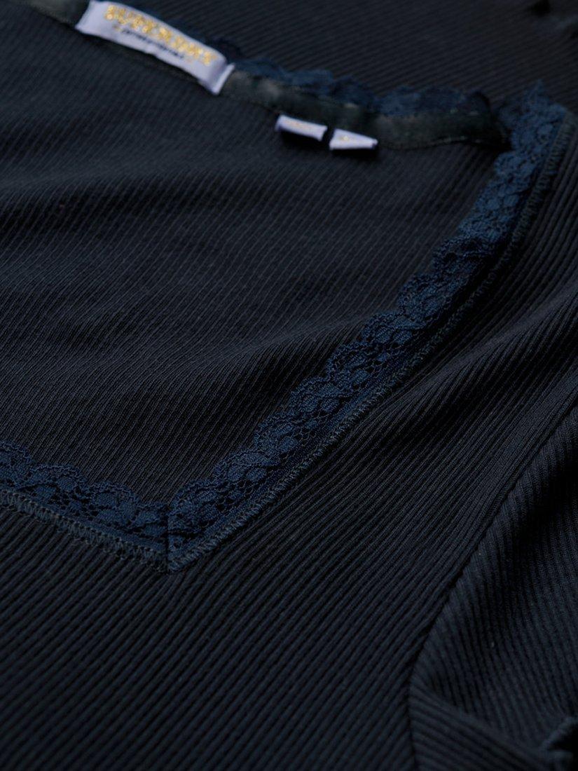 Product image 6 of 6, which shows Superdry Essential Organic Cotton Square Neck T-Shirt, Eclipse Navy, 6