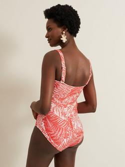 Phase Eight Fern Print Swimsuit, Red/White - view 2, Red/White