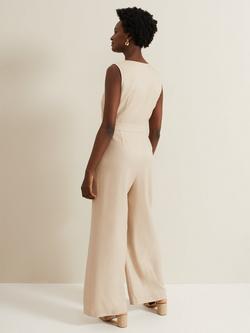 Phase Eight Fraya Zip Front Jumpsuit, Stone - view 2, Stone