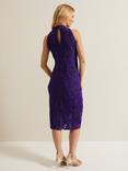 Phase Eight Andrea Tapework Dress, Violet