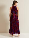 Phase Eight Adelaide Pleated Midaxi Dress, Violet/Multi