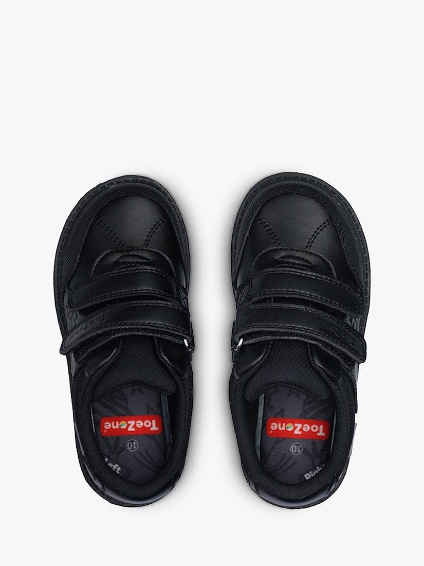 Product image 3 of 7, which shows ToeZone Cade Space Double Rip Tape Space School Shoes, Black, 1