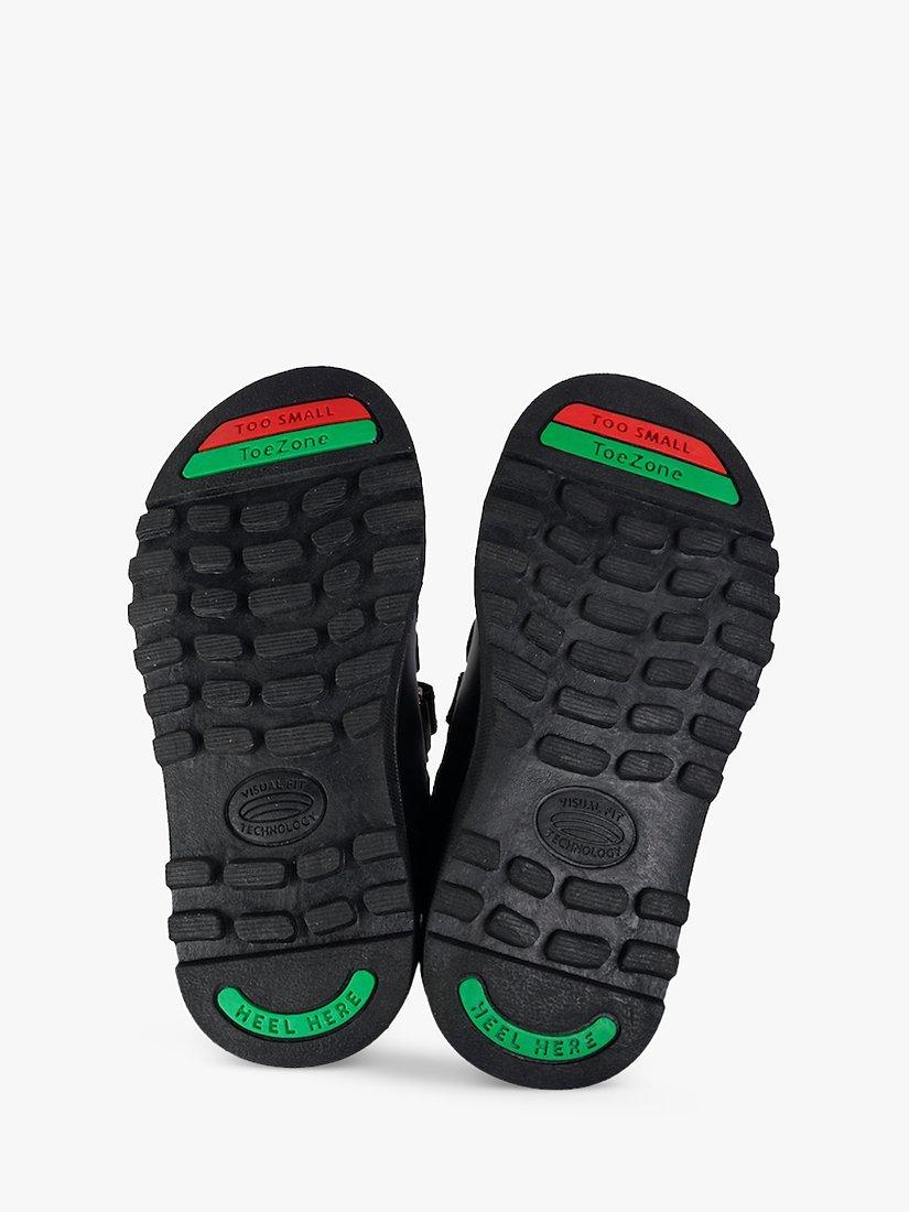 Product image 4 of 7, which shows ToeZone Cade Space Double Rip Tape Space School Shoes, Black, 1