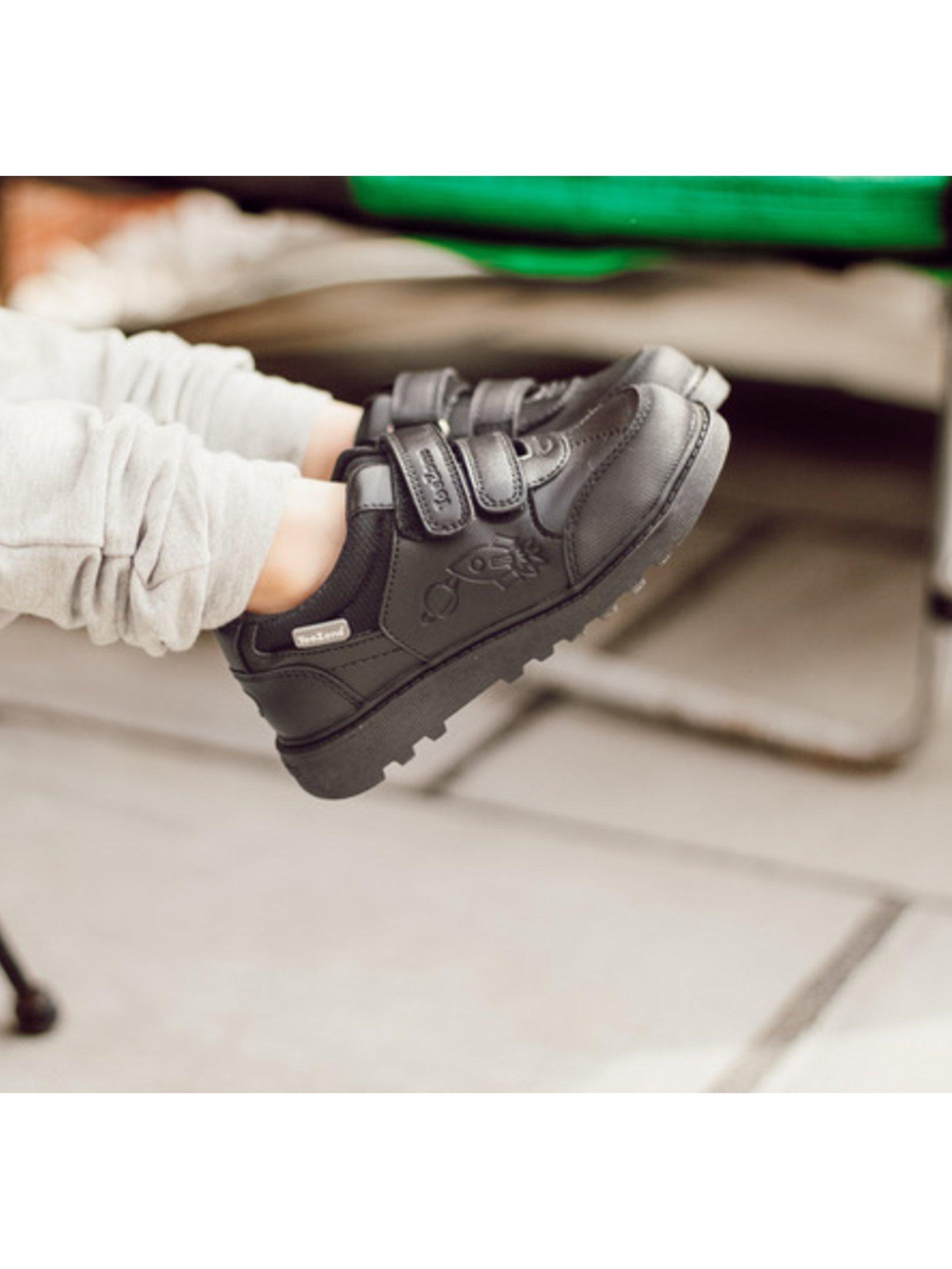 Product image 6 of 7, which shows ToeZone Cade Space Double Rip Tape Space School Shoes, Black, 1