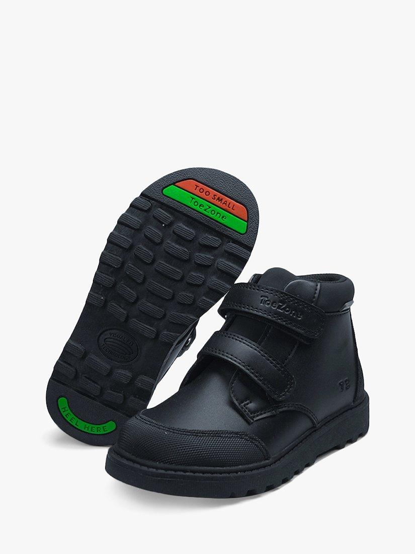 Product image 2 of 7, which shows ToeZone Felix Double Rip Tape Boots, Black, 8 Jnr