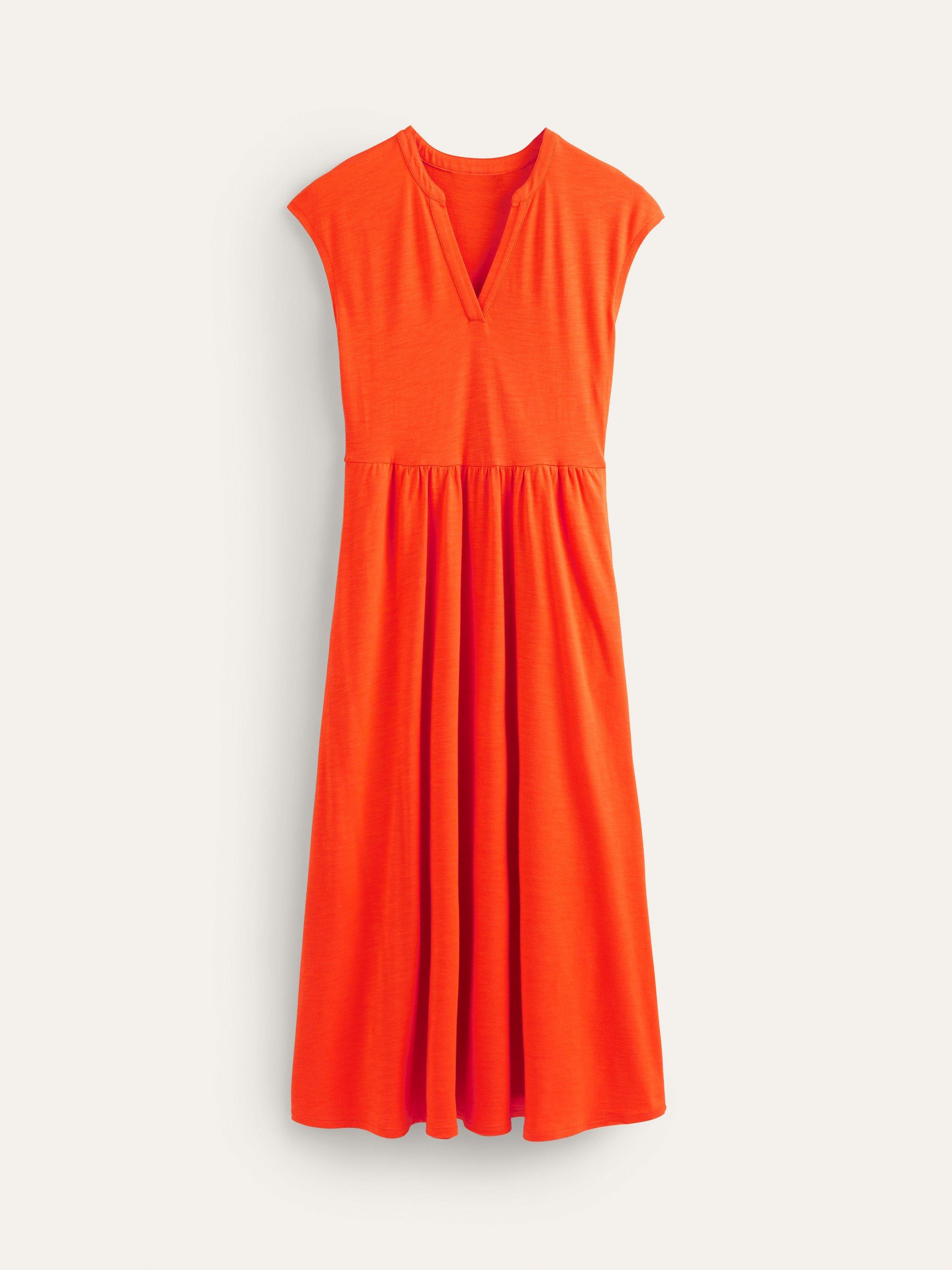 Boden Chloe Notch Jersey Midi Dress Mandarin Orange