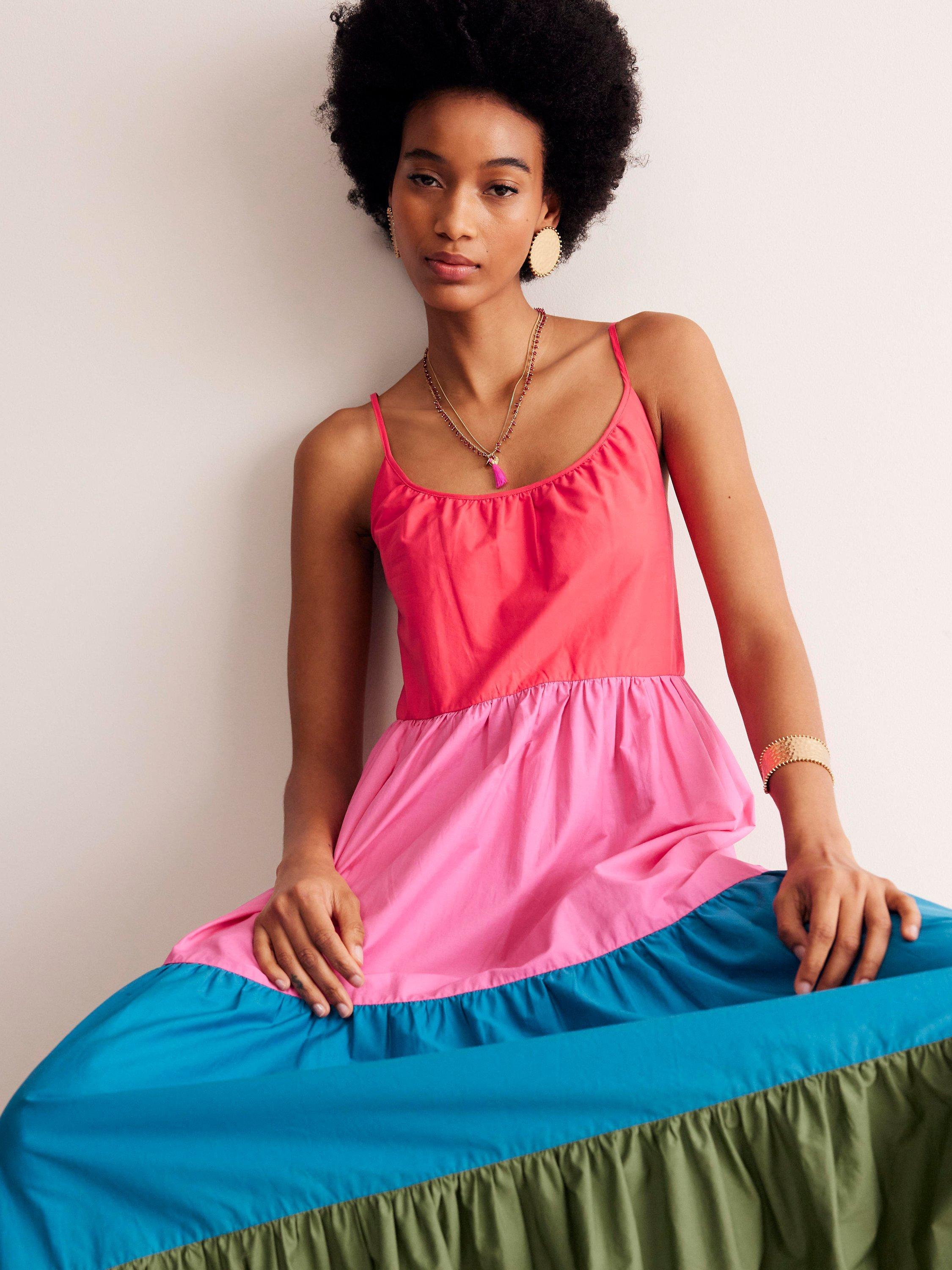 Boden Trapeze Cotton Maxi Dress, Multi
