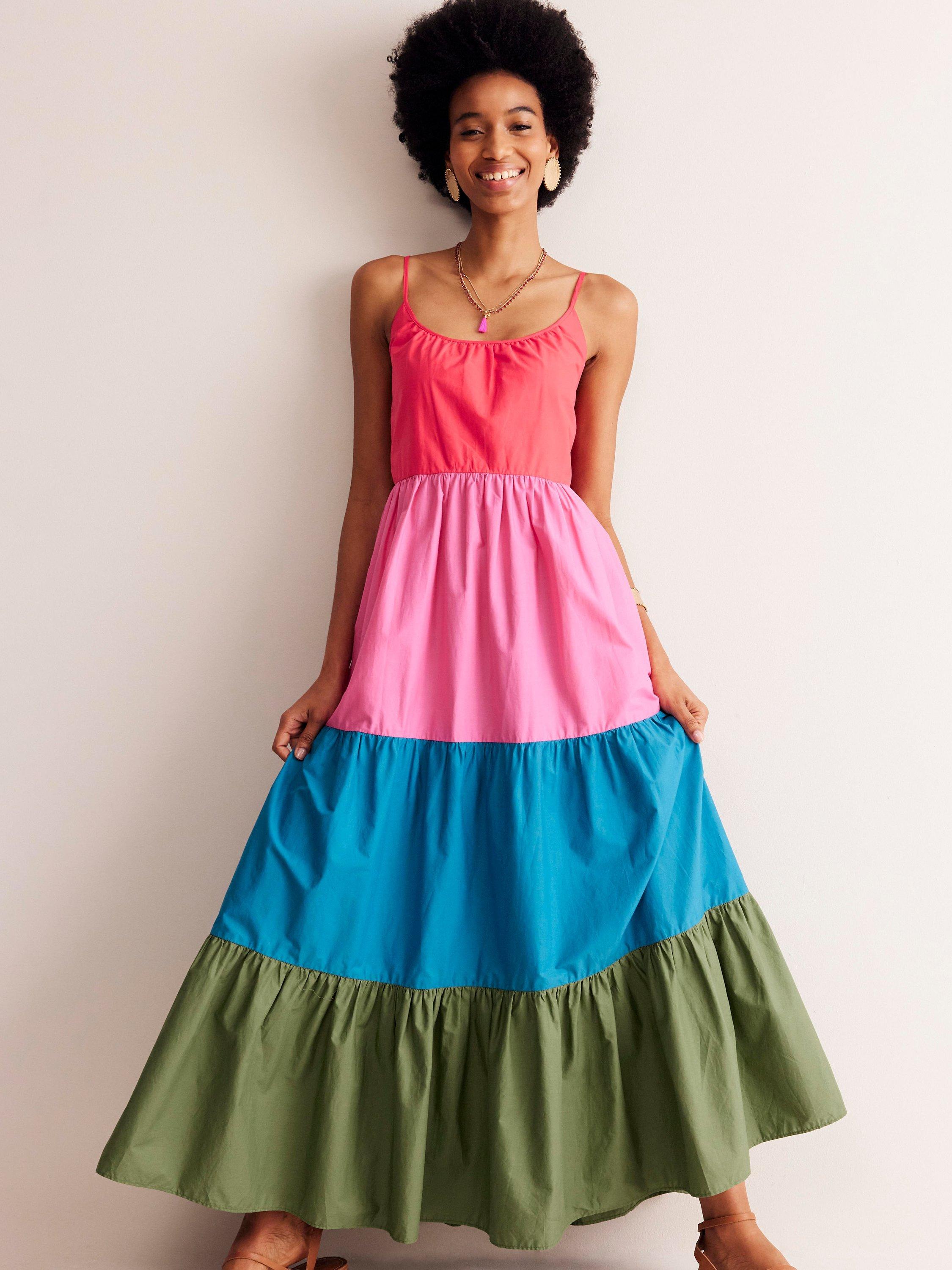 Boden Trapeze Cotton Maxi Dress Multi
