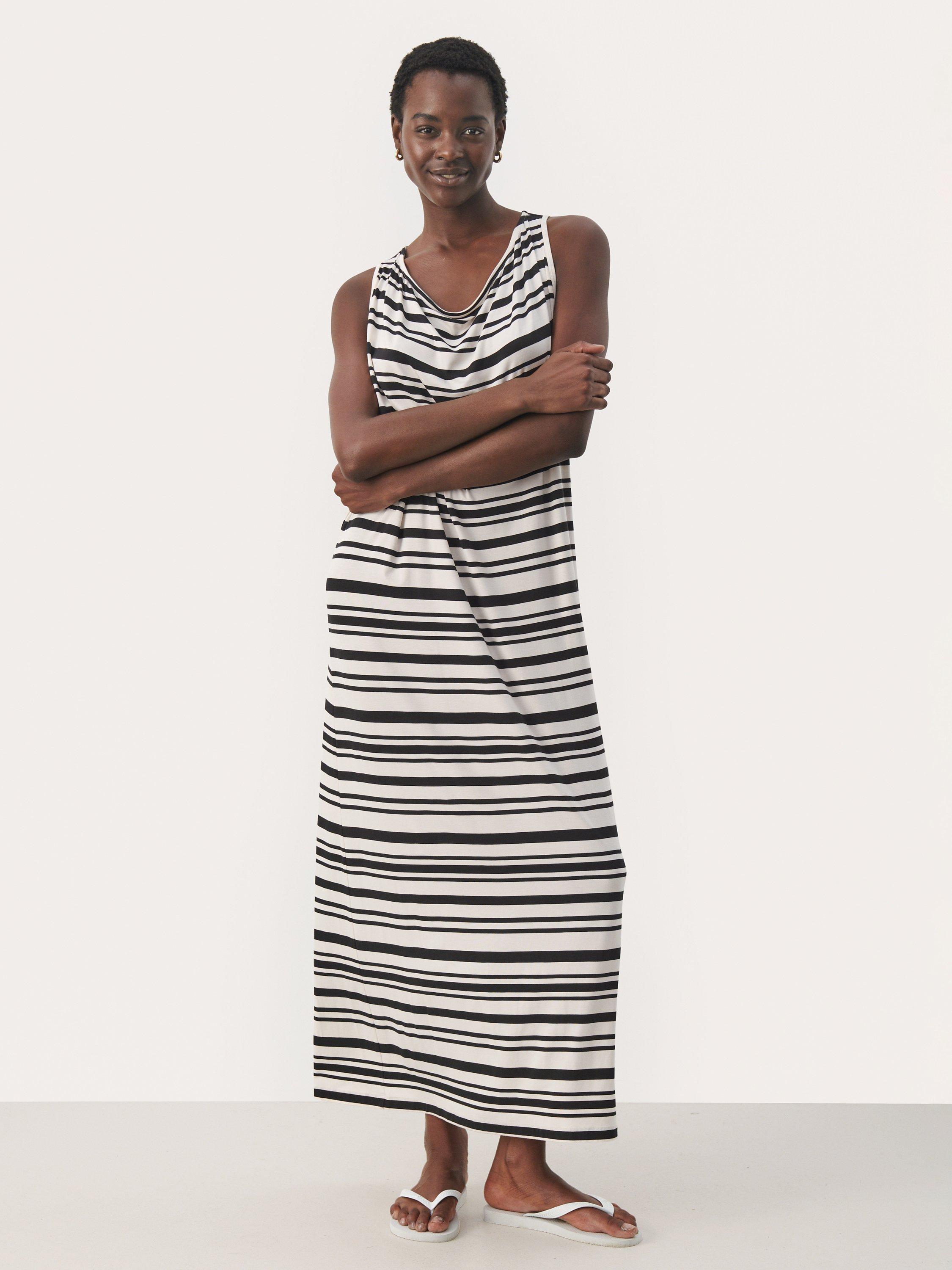 Product image 3 of 5, which shows Part Two Gekka Sleeveless Casual Fit Maxi Dress, Black Stripe, XS