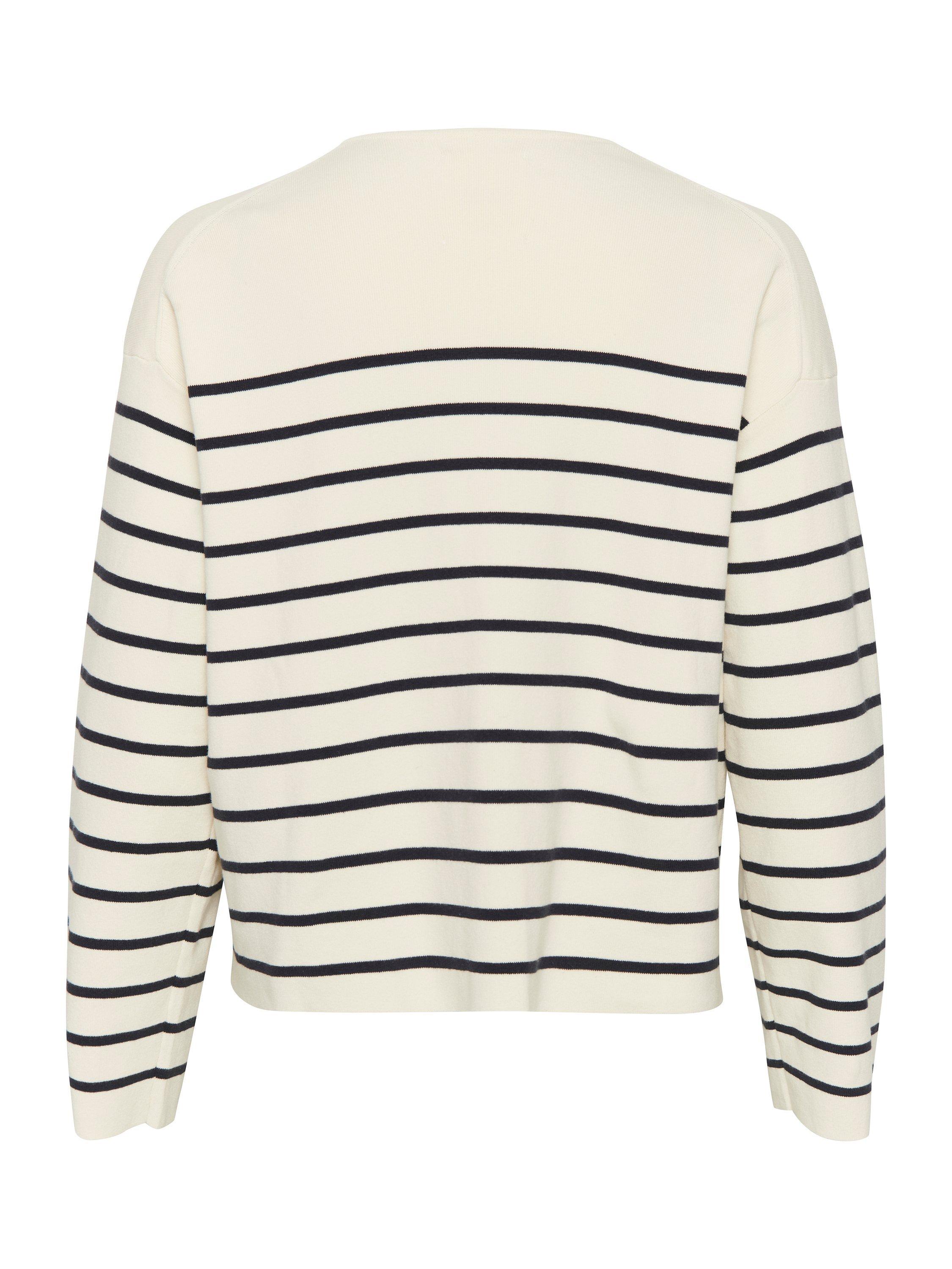 Product image 5 of 5, which shows Part Two Elodie Long Sleeve Cardigan, Dark Navy Stripe, M
