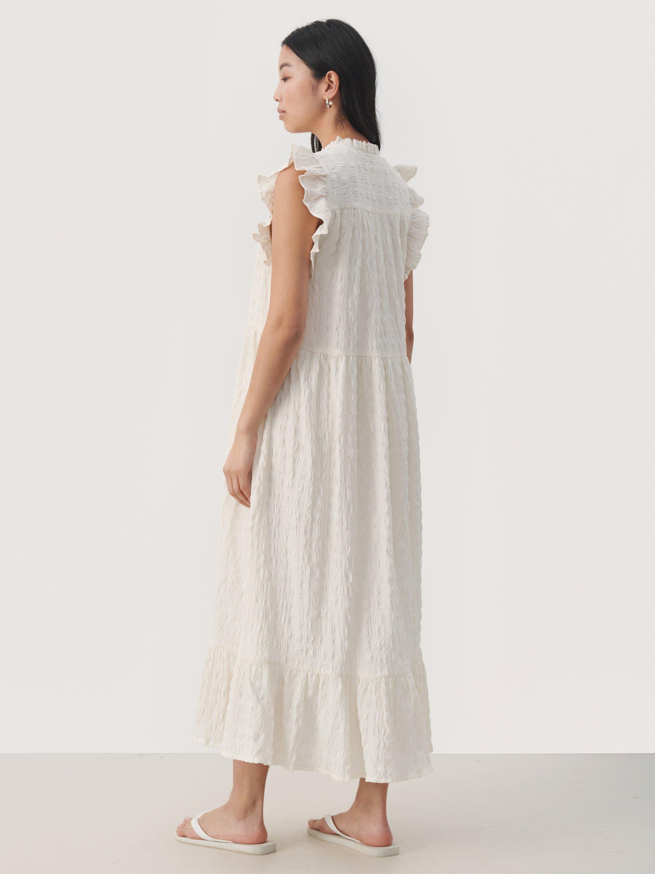 Product image 2 of 5, which shows Part Two Gimalina Sleeveless Ruffles Midi Dress, Tofu, 14