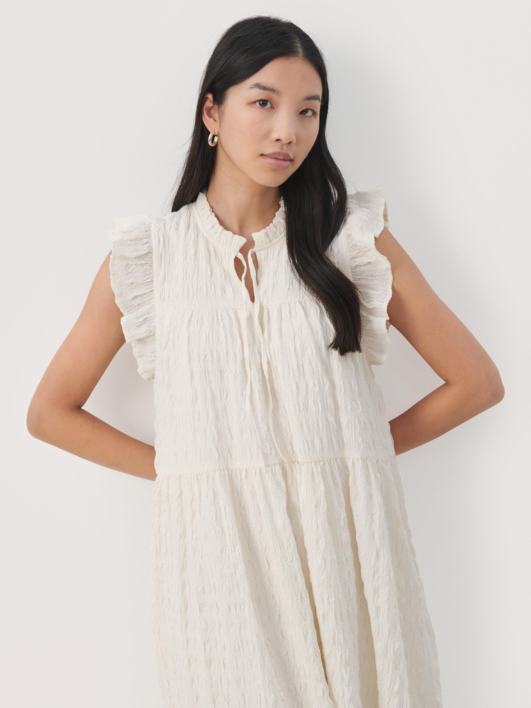 Product image 3 of 5, which shows Part Two Gimalina Sleeveless Ruffles Midi Dress, Tofu, 14