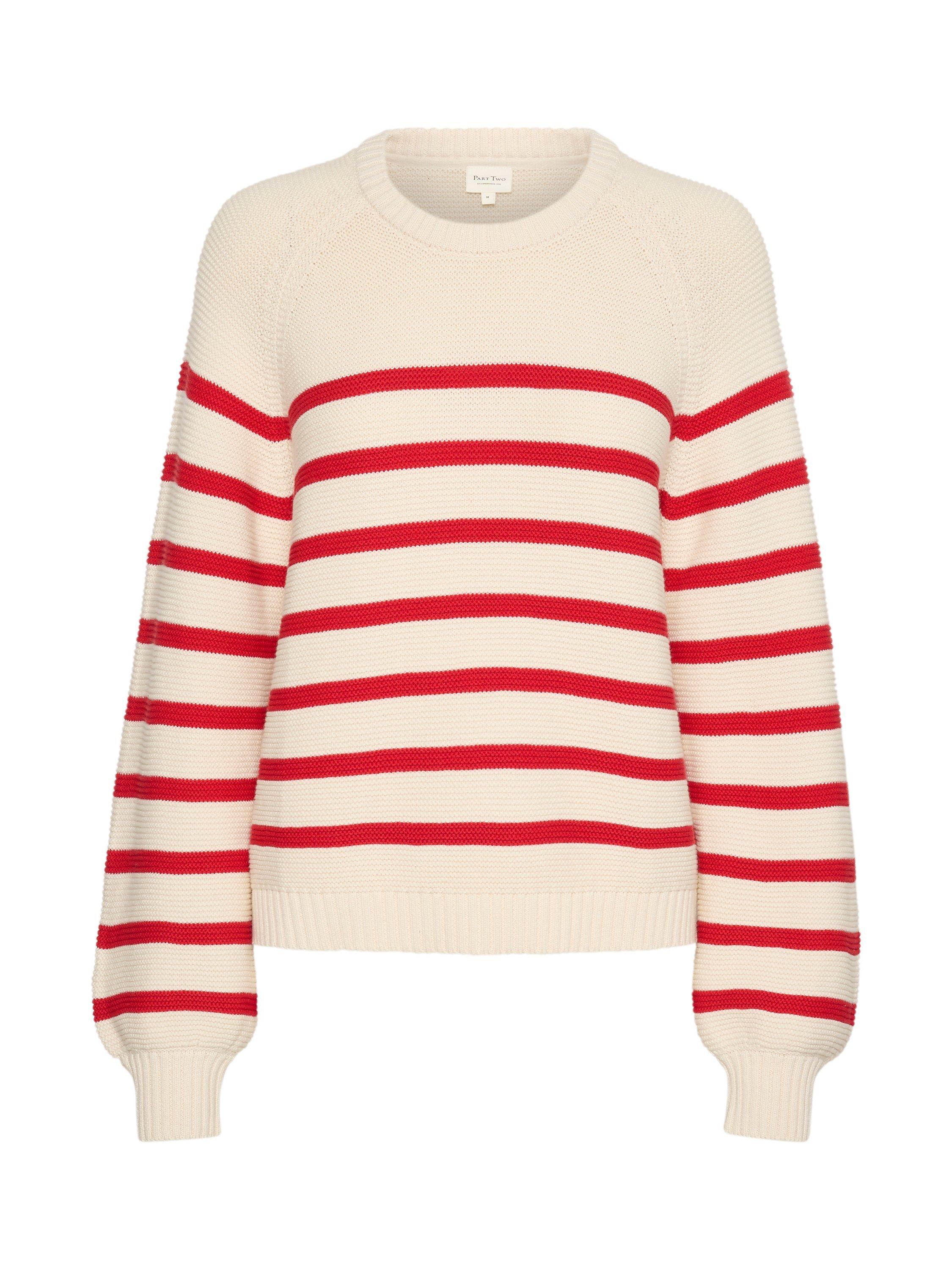 Product image 4 of 5, which shows Part Two Saya Organic Cotton Striped Jumper, Salsa, L