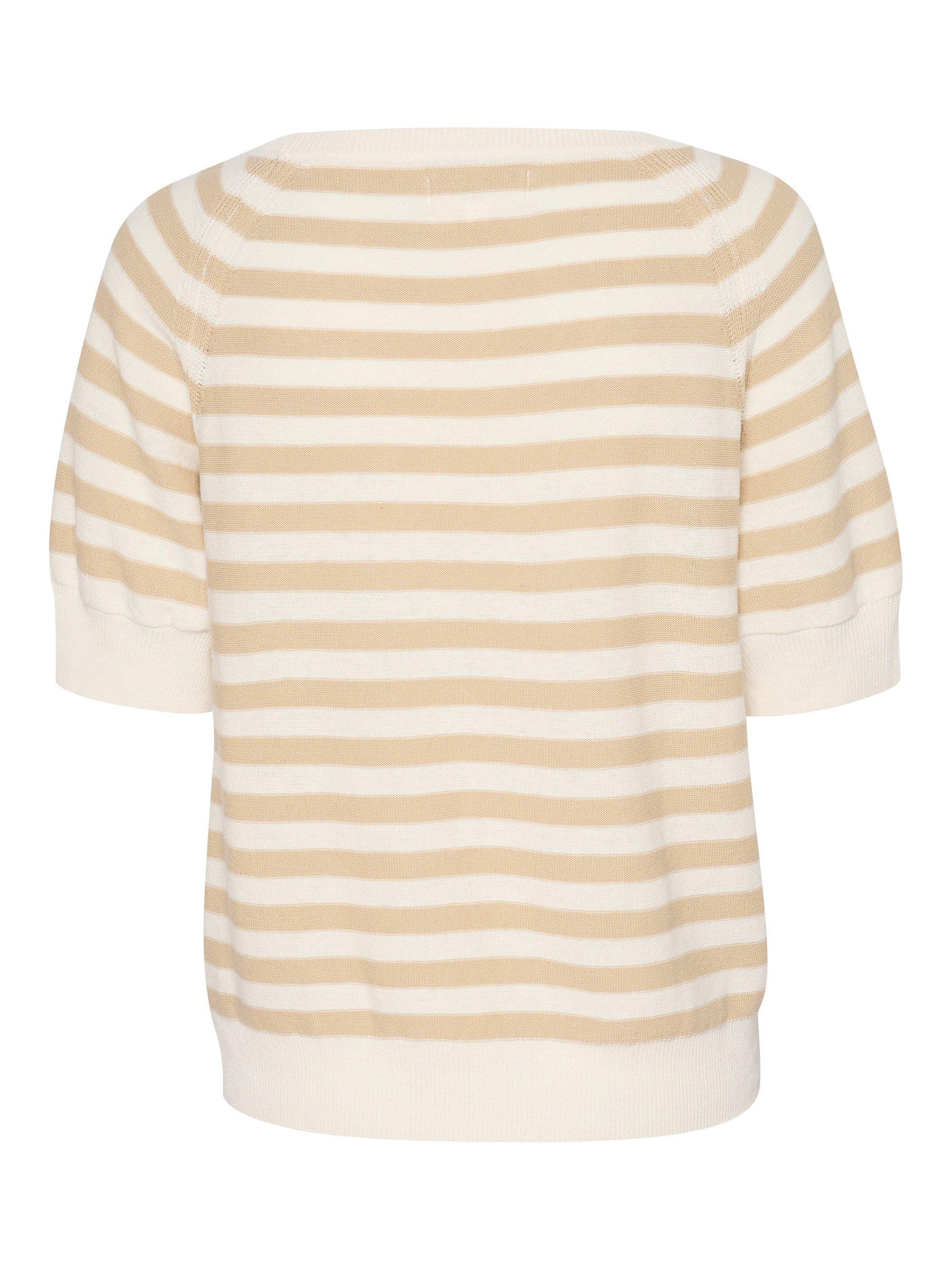Product image 5 of 5, which shows Part Two Glennie Short Sleeve Jumper, White Pepper Stripe, S