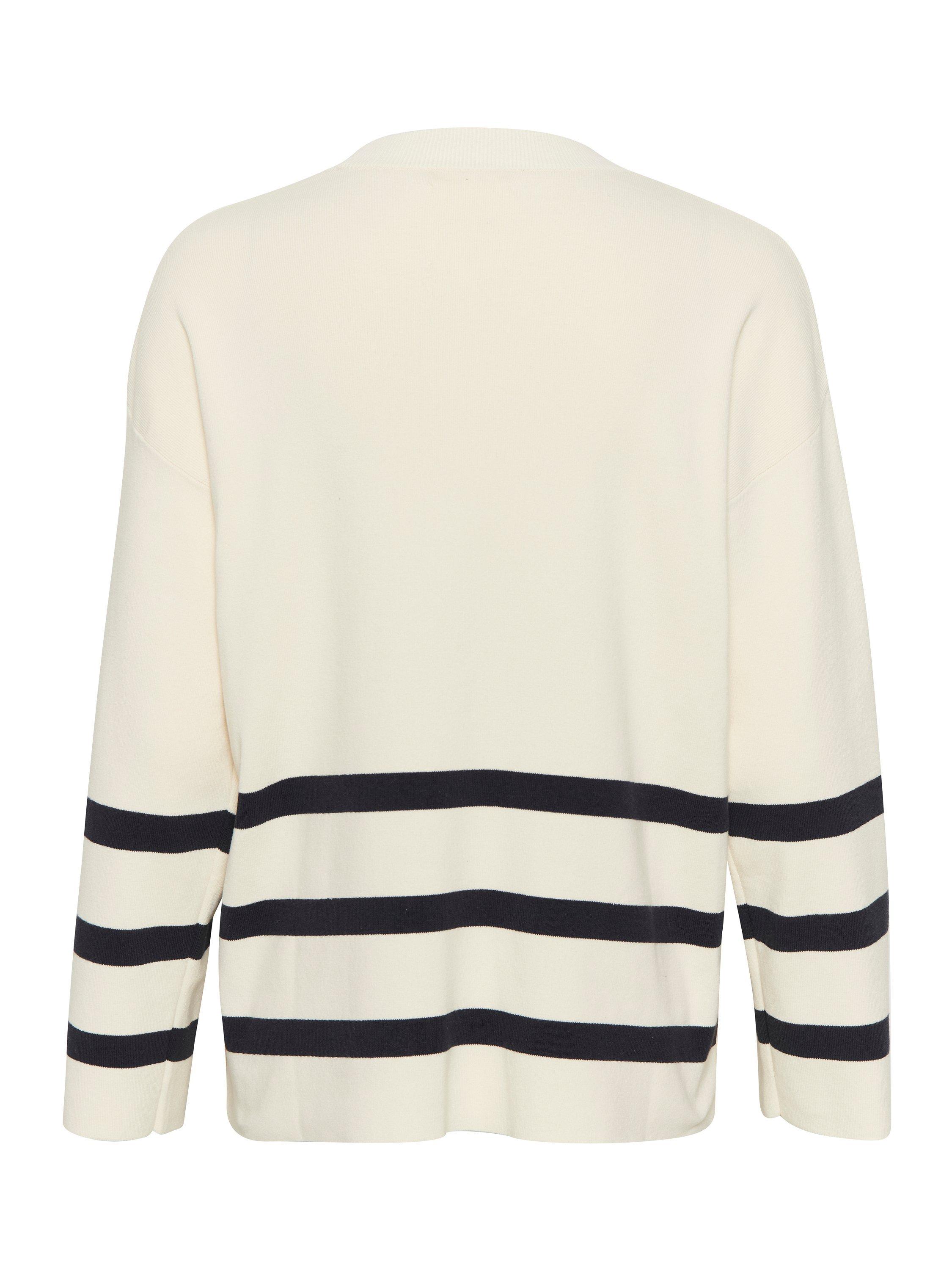 Product image 6 of 6, which shows Part Two Emely Long Sleeve Relaxed Fit Jumper, Dark Navy Stripe, XS