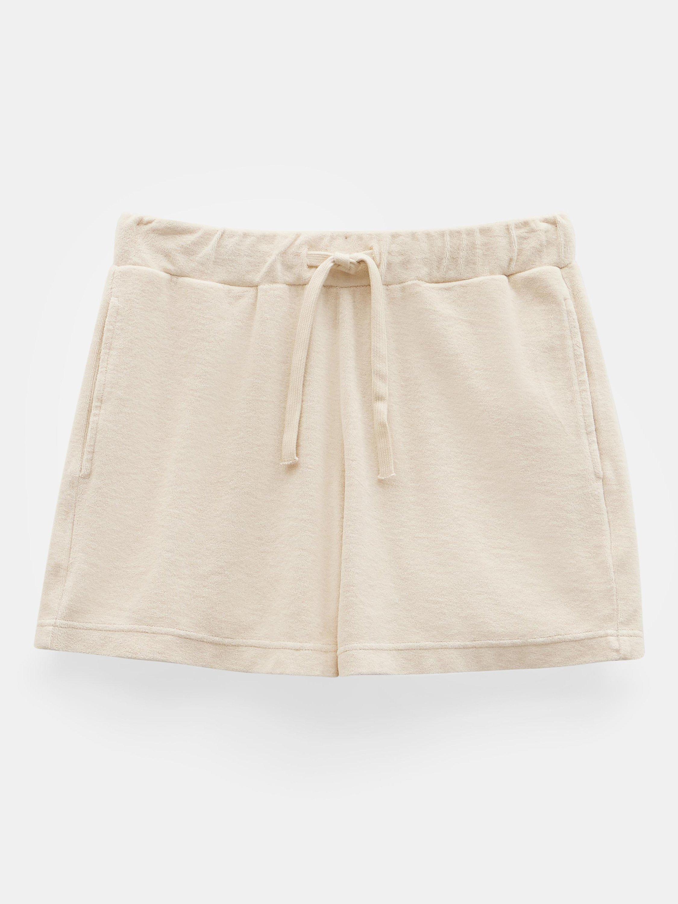 HUSH Taylah Towelling Shorts, Off White, L