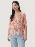 Part Two Popsy Leaf Print Chiffon Blouse