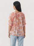 Part Two Popsy Leaf Print Chiffon Blouse