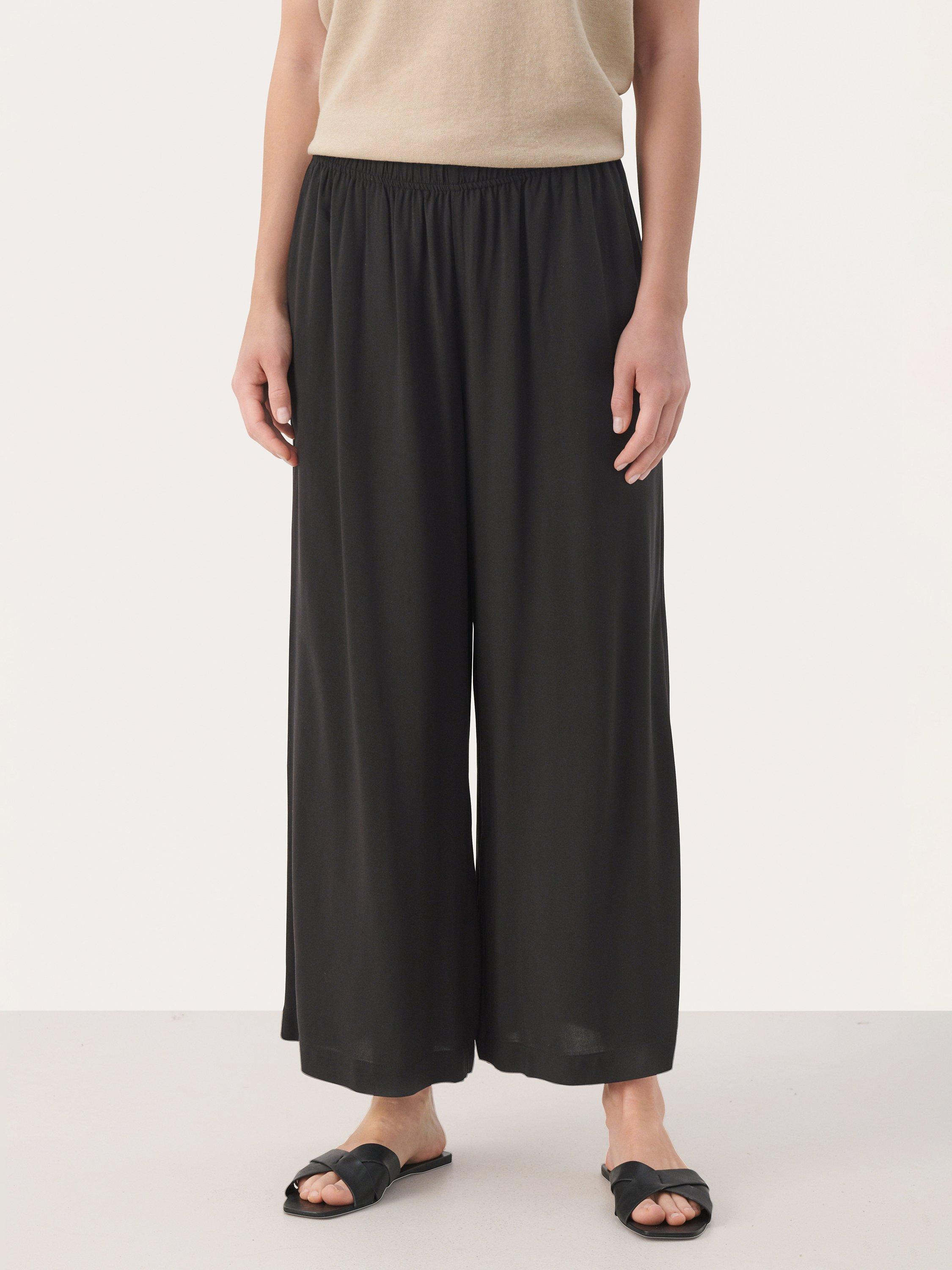 Part Two Alfi Elasticated Wide Leg Trousers, Black