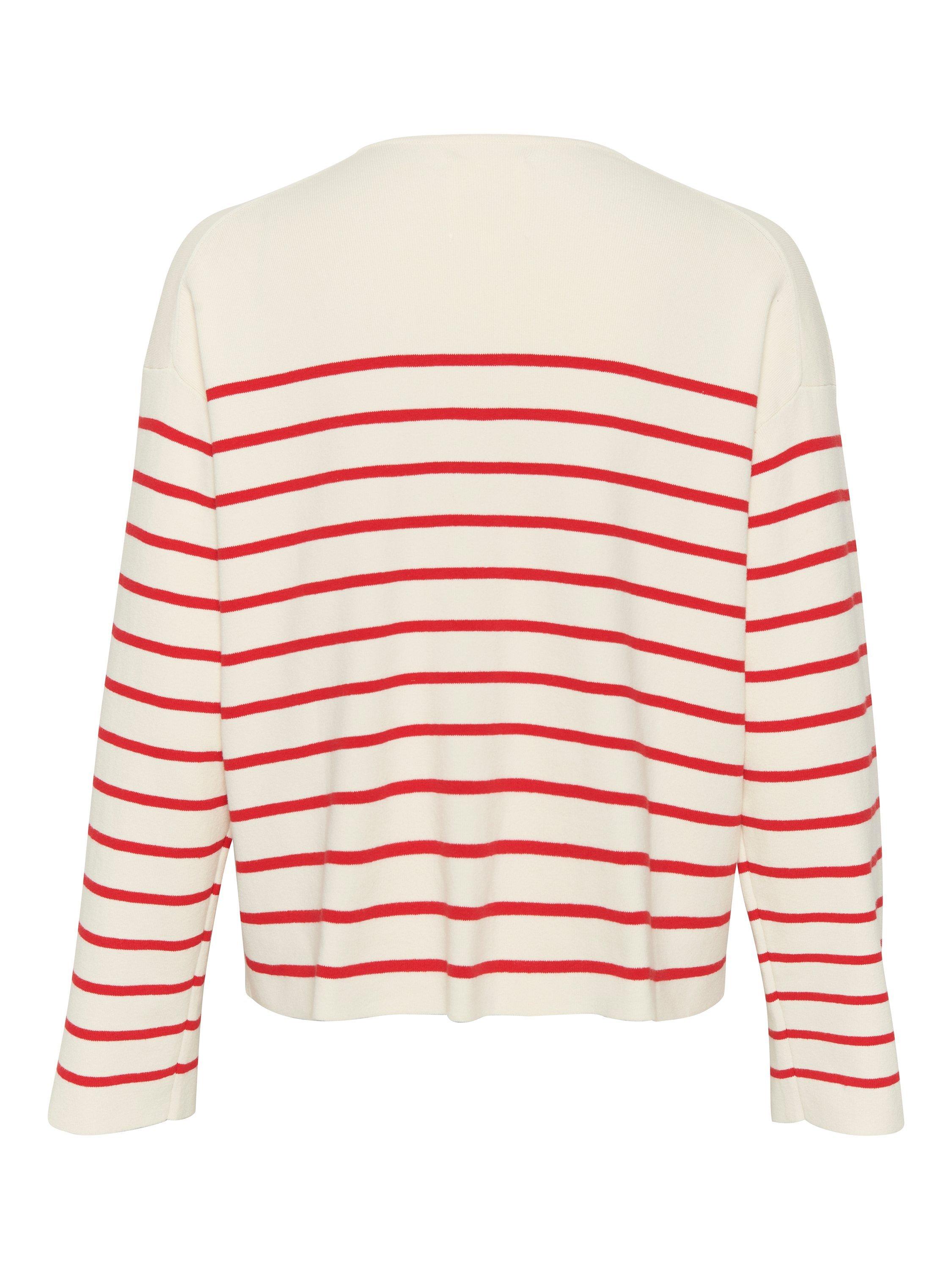 Product image 6 of 6, which shows Part Two Elodie Long Sleeve Cardigan, Salsa Stripe, XS