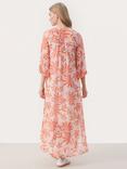 Part Two Berit Leaf Print Chiffon Maxi Dress