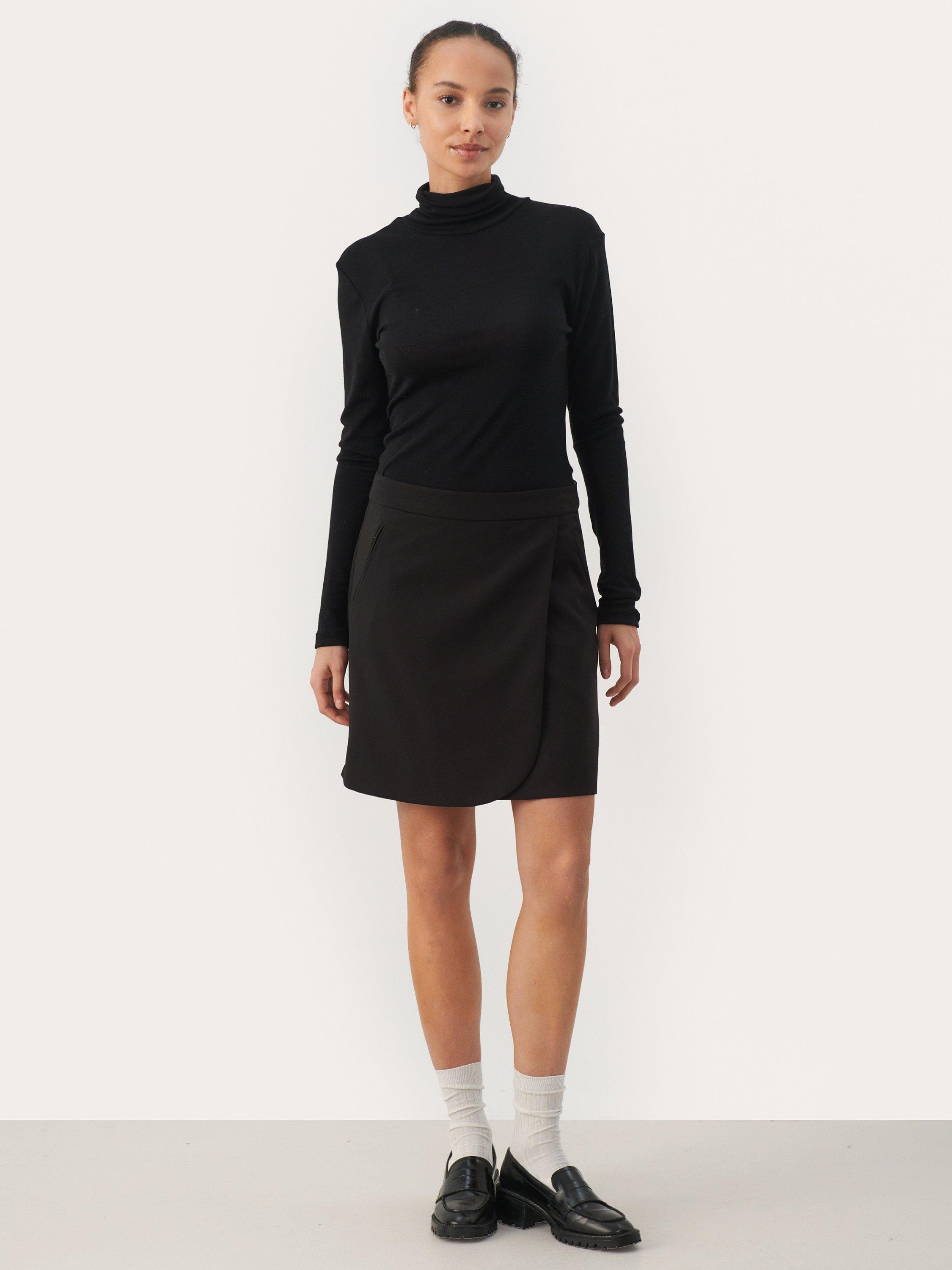 Product image 3 of 6, which shows Part Two Eirika Classic A-Line Mini Skirt, Black, 14