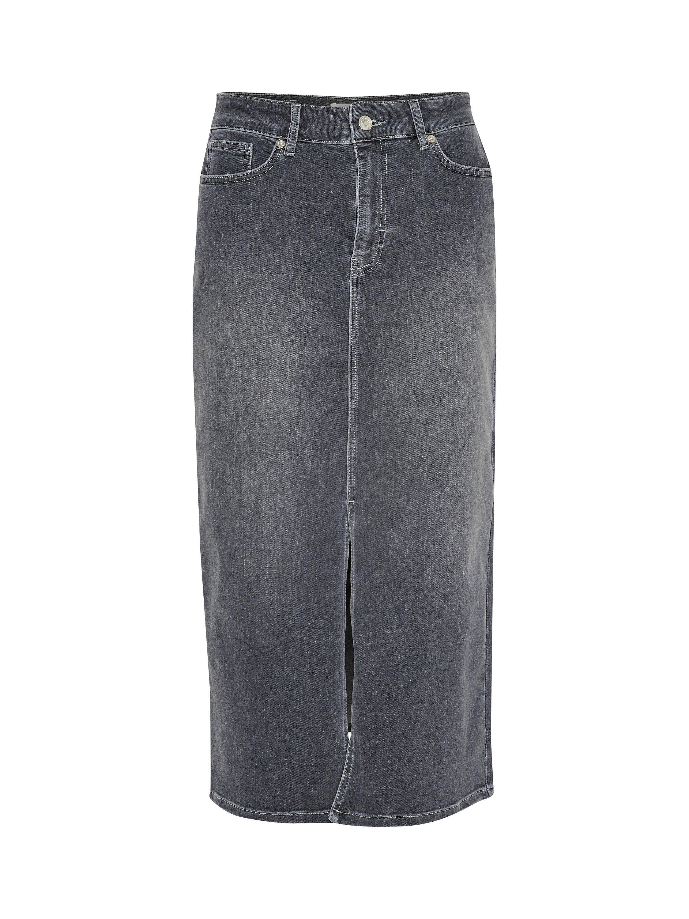 Product image 5 of 6, which shows Part Two Dilin Classic Fit Midi Skirt, Grey Denim, 8