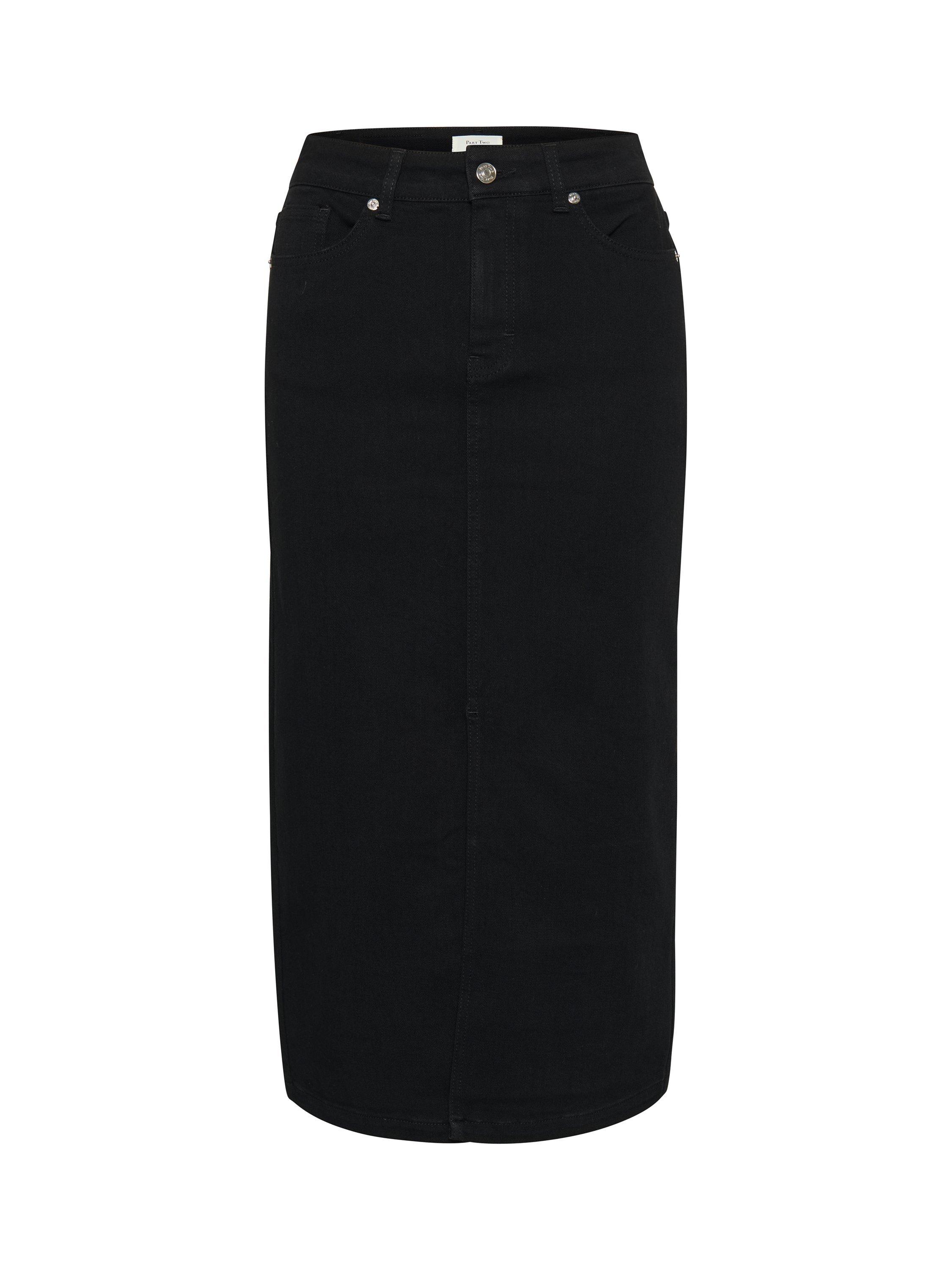 Part Two Dilin Classic Fit Midi Skirt, Black Denim, 8