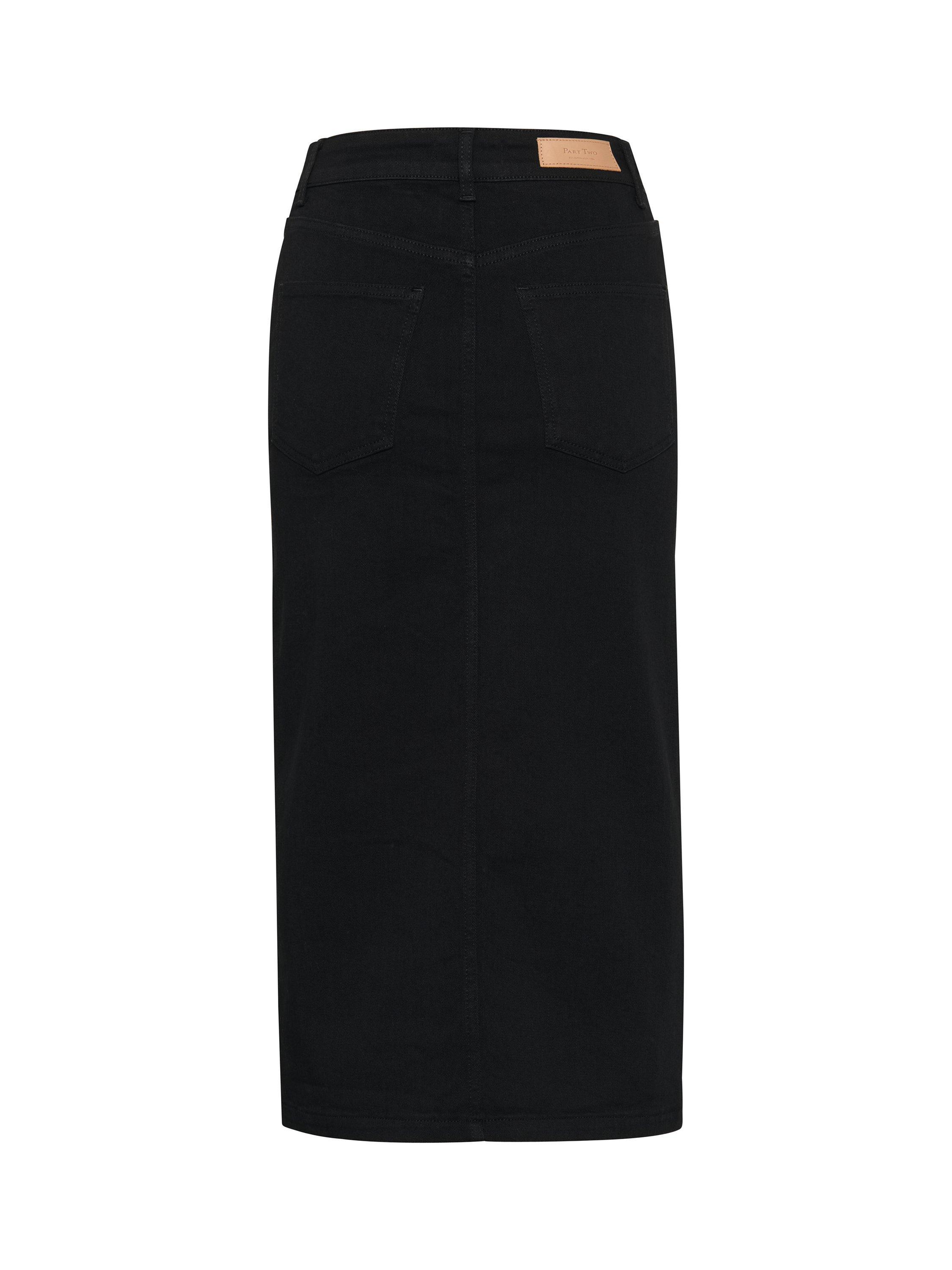Product image 5 of 5, which shows Part Two Dilin Classic Fit Midi Skirt, Black Denim, 8