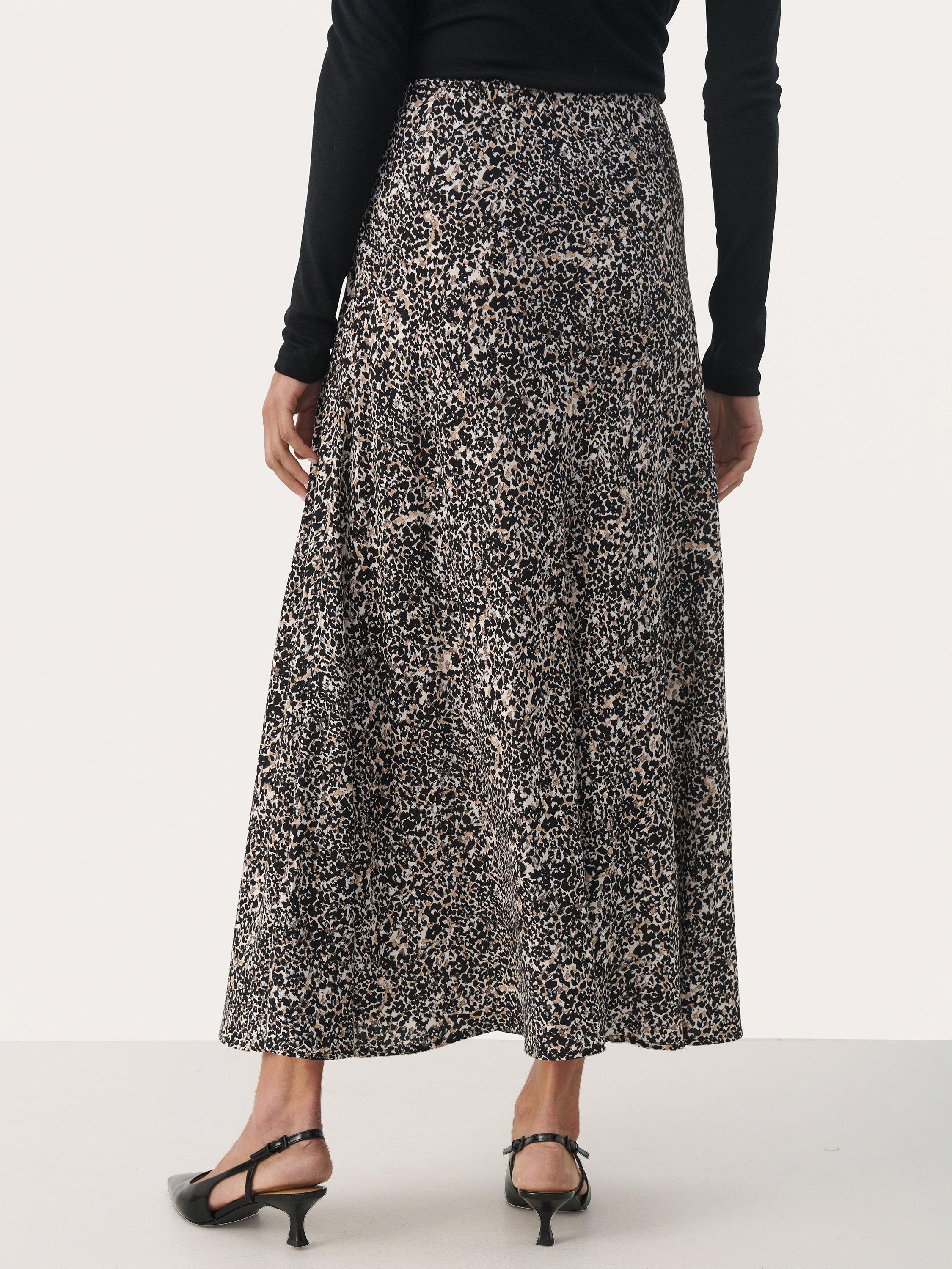 Product image 2 of 5, which shows Part Two Rin Mid Calf A-Line Skirt, Natural Scatter, 12