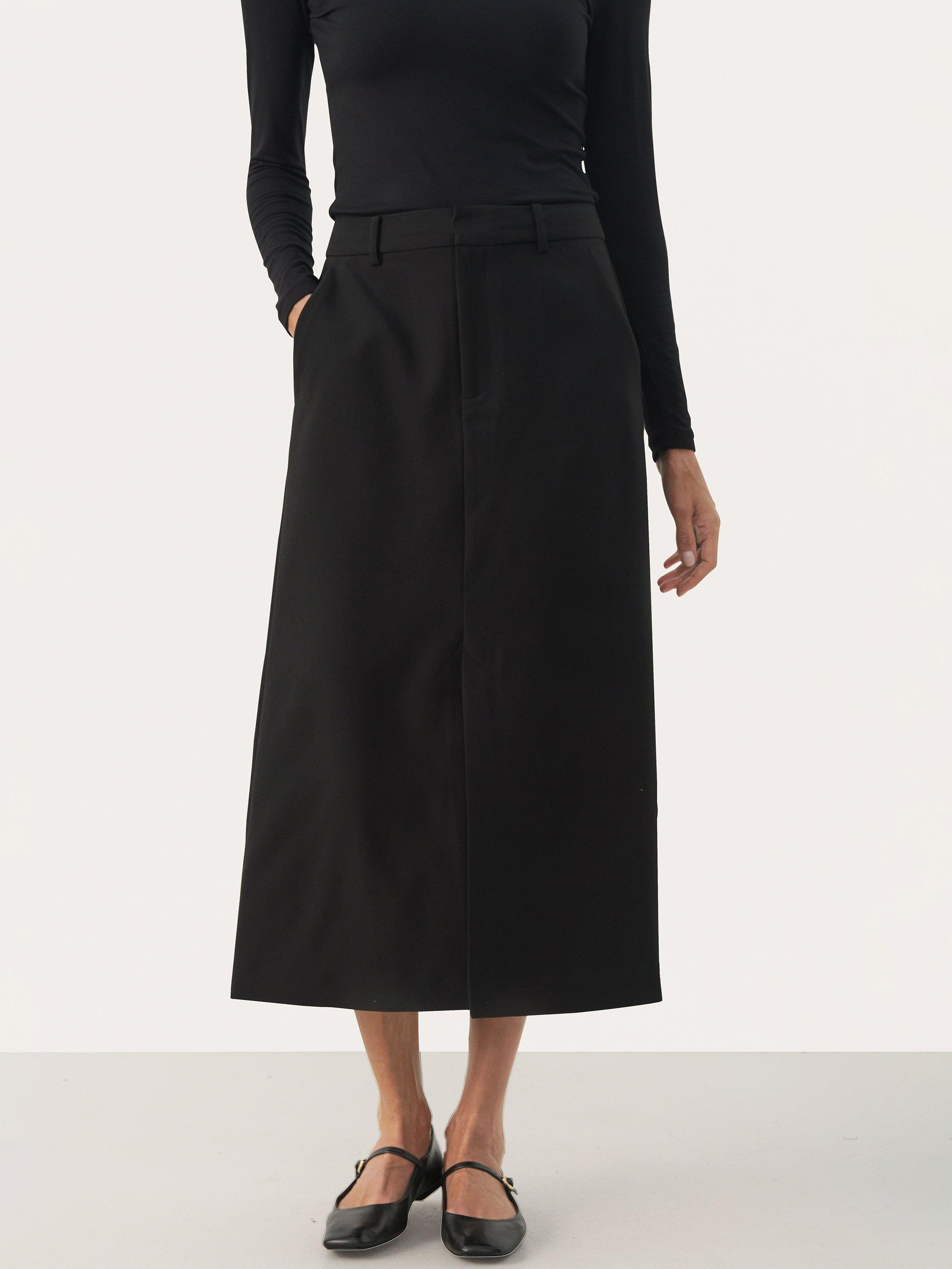 Part Two Emelina Mid Calf Skirt Black